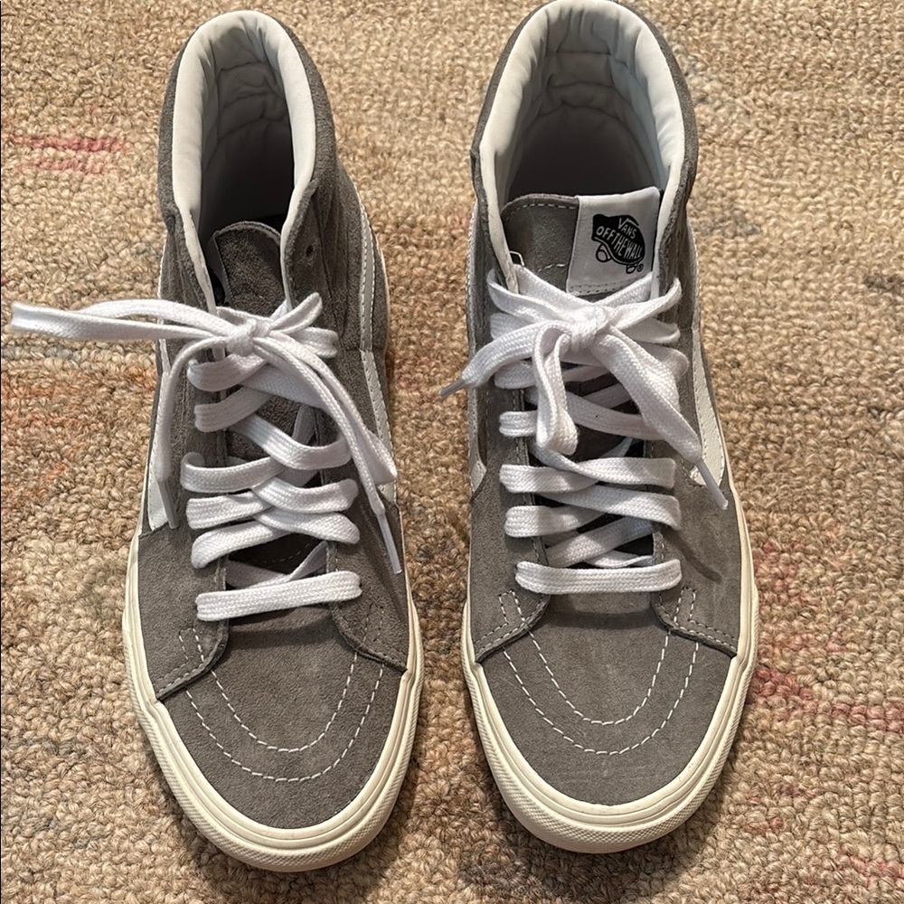 Vans Gray and White ask-8 Hi-Top Sneakers